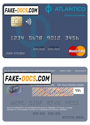 Namibia Banco Atlantico mastercard, fully editable template in PSD format Namibia Banco Atlantico mastercard, fully editable template in PSD format