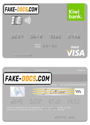 New Zealand Kiwibank visa debit card template in PSD format New Zealand Kiwibank visa debit card template in PSD format