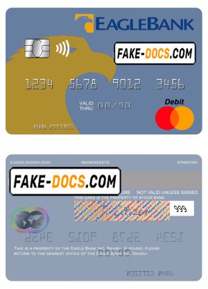Nauru Eagle Bank Inc mastercard, fully editable template in PSD format Nauru Eagle Bank Inc mastercard, fully editable template in PSD format