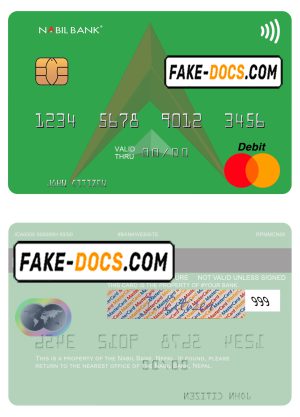 Nepal Nabil bank mastercard, fully editable template in PSD format Nepal Nabil bank mastercard, fully editable template in PSD format