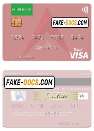Nepal Nabil bank visa debit card, fully editable template in PSD format Nepal Nabil bank visa debit card, fully editable template in PSD format