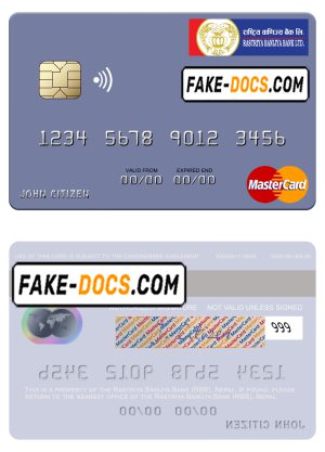 Nepal Rastriya Banijya Bank (RBB) mastercard, fully editable template in PSD format Nepal Rastriya Banijya Bank (RBB) mastercard, fully editable template in PSD format