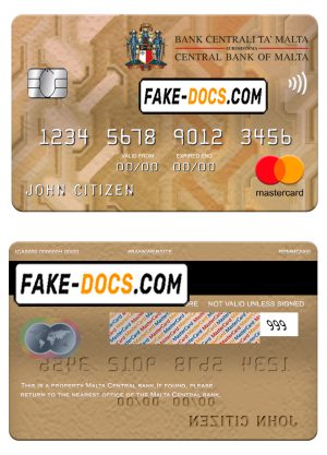 Malta Central bank mastercard, fully editable template in PSD format Malta Central bank mastercard, fully editable template in PSD format