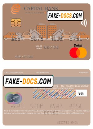 North Macedonia Capital Banka AD Skopje mastercard, fully editable template in PSD format North Macedonia Capital Banka AD Skopje mastercard, fully editable template in PSD format