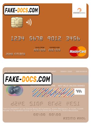 North Macedonia Stater Banka AD Kumanovo mastercard, fully editable template in PSD format North Macedonia Stater Banka AD Kumanovo mastercard, fully editable template in PSD format