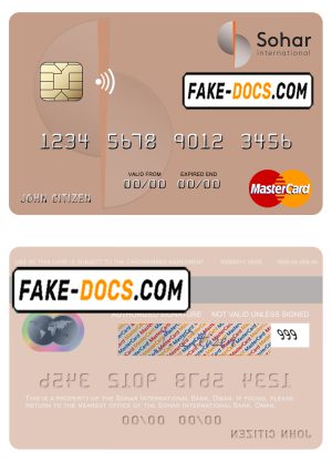 Oman Sohar International Bank mastercard, fully editable template in PSD format Oman Sohar International Bank mastercard, fully editable template in PSD format