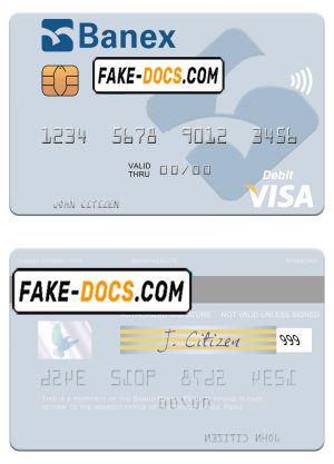 Peru Banco Banex visa debit card template in PSD format, fully editable Peru Banco Banex visa debit card template in PSD format, fully editable