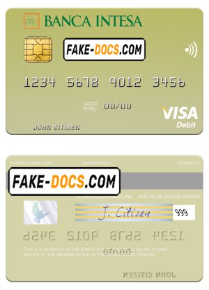 Poland Banca Intesa visa debit card, fully editable template in PSD format Poland Banca Intesa visa debit card, fully editable template in PSD format