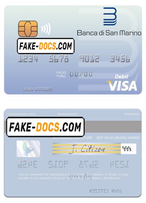 San Marino Banca di San Marino visa debit card template in PSD format San Marino Banca di San Marino visa debit card template in PSD format