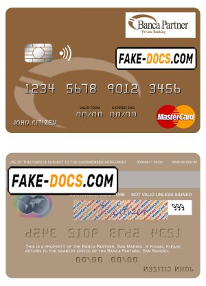 San Marino Banca Partner mastercard template in PSD format San Marino Banca Partner mastercard template in PSD format