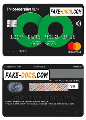 United Kingdom The Co-operative bank mastercard credit card template in PSD format United Kingdom The Co-operative bank mastercard credit card template in PSD format