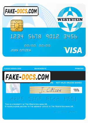 United Kingdom WestStein bank mastercard credit card template in PSD format United Kingdom WestStein bank mastercard credit card template in PSD format