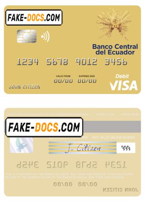 Sao Tome and Principe Banco Ecuador visa debit card template in PSD format Sao Tome and Principe Banco Ecuador visa debit card template in PSD format