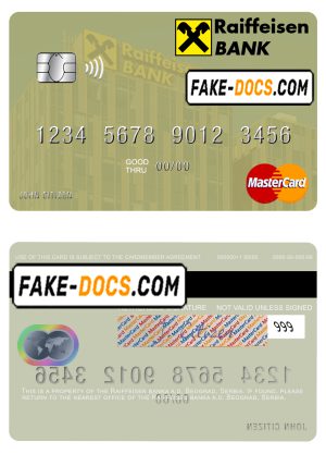 Serbia Raiffeisen banka a.d. Beograd mastercard template in PSD format Serbia Raiffeisen banka a.d. Beograd mastercard template in PSD format