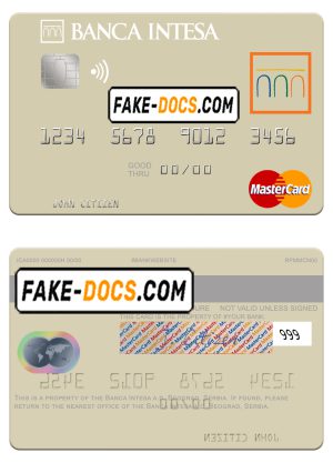 Serbia The Banca Intesa a.d. Beograd mastercard template in PSD format Serbia The Banca Intesa a.d. Beograd mastercard template in PSD format