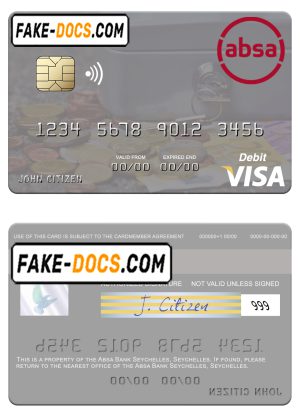 Seychelles Absa Bank Seychelles visa debit card template in PSD format Seychelles Absa Bank Seychelles visa debit card template in PSD format