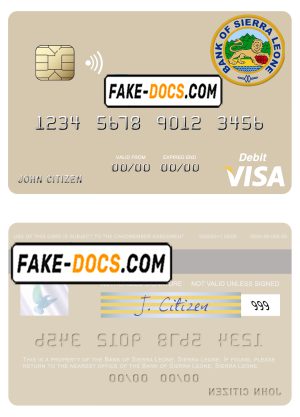 Sierra Leone Bank of Sierra Leone visa debit card template in PSD format Sierra Leone Bank of Sierra Leone visa debit card template in PSD format