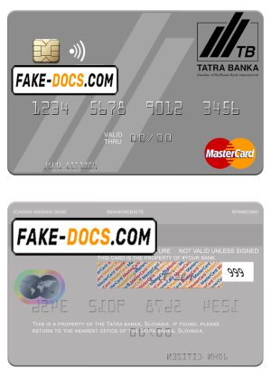 Slovakia Tatra Banka mastercard template in PSD format Slovakia Tatra Banka mastercard template in PSD format