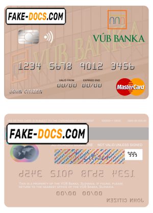 Slovakia VÚB Banka mastercard template in PSD format Slovakia VÚB Banka mastercard template in PSD format