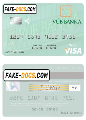 Slovakia VÚB Banka visa debit card template in PSD format Slovakia VÚB Banka visa debit card template in PSD format