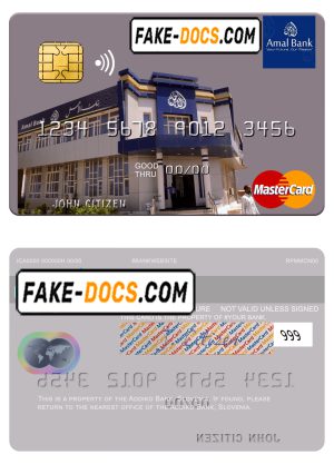 Somalia Amal Bank mastercard credit card template in PSD format Somalia Amal Bank mastercard credit card template in PSD format
