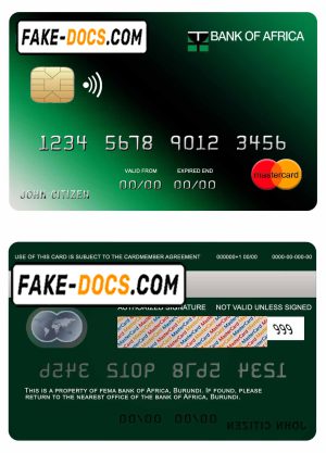 Burundi Africa mastercard credit card template in PSD format, fully editable Burundi Africa mastercard credit card template in PSD format, fully editable
