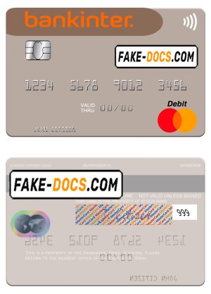 Spain Bankinter bank mastercard credit card template in PSD format Spain Bankinter bank mastercard credit card template in PSD format