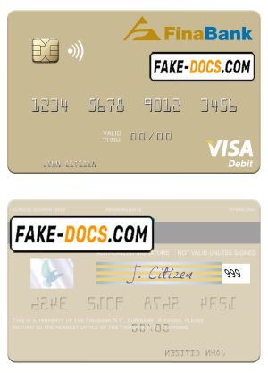 Suriname Finabank N.V. visa debit card template in PSD format Suriname Finabank N.V. visa debit card template in PSD format