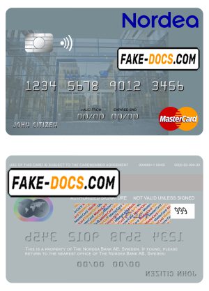 Sweden Nordea Bank AB mastercard template in PSD format Sweden Nordea Bank AB mastercard template in PSD format