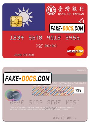 Taiwan Bank of Taiwan mastercard template in PSD format Taiwan Bank of Taiwan mastercard template in PSD format