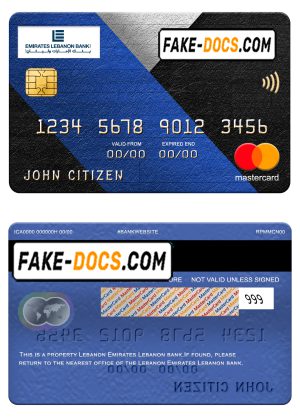 Lebanon Emirates Lebanon bank mastercard, fully editable template in PSD format Lebanon Emirates Lebanon bank mastercard, fully editable template in PSD format
