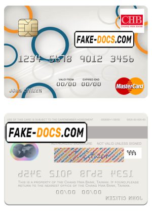 Taiwan Chang Hwa Bank mastercard template in PSD format Taiwan Chang Hwa Bank mastercard template in PSD format