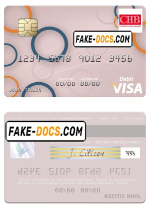 Taiwan Chang Hwa Bank visa debit card template in PSD format Taiwan Chang Hwa Bank visa debit card template in PSD format