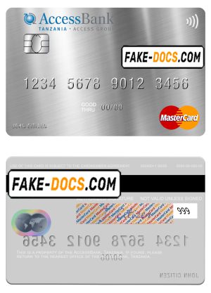 Tanzania AccessBank mastercard template in PSD format Tanzania AccessBank mastercard template in PSD format