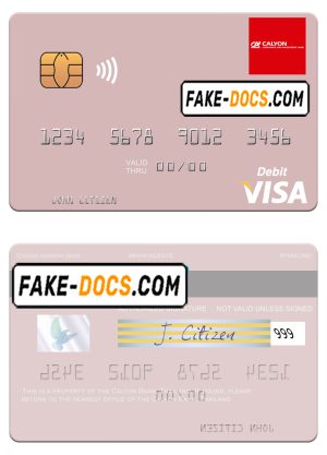 Thailand Calyon Bank visa debit card template in PSD format