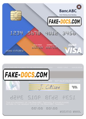 Tanzania BancABC visa debit card template in PSD format Tanzania BancABC visa debit card template in PSD format