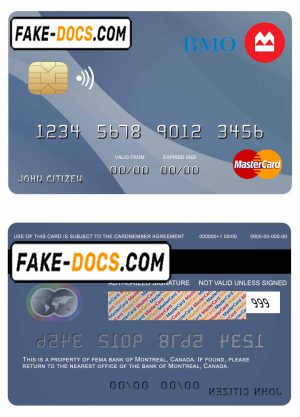 Canada Montreal bank mastercard template in PSD format, fully editable