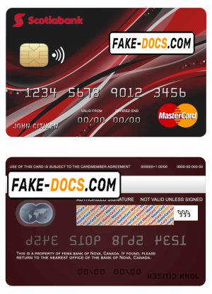 Canada Nova bank mastercard template in PSD format, fully editable