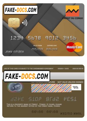 Congo Credit bank mastercard credit card template in PSD format, fully editable Congo Credit bank mastercard credit card template in PSD format, fully editable