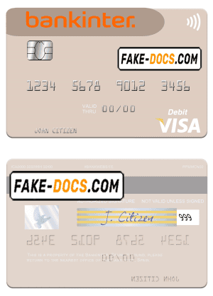 Spain Bankinter visa debit card template in PSD format Spain Bankinter visa debit card template in PSD format