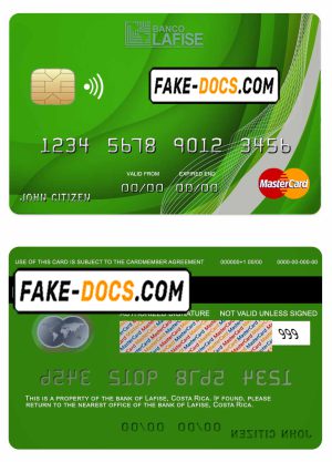Costa Rica lafise bank mastercard credit card template in PSD format, fully editable Costa Rica lafise bank mastercard credit card template in PSD format, fully editable
