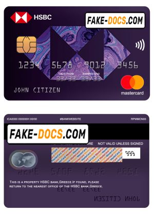 Greece HSBC bank mastercard template in PSD format, fully editable Greece HSBC bank mastercard template in PSD format, fully editable