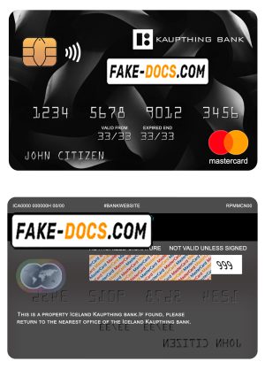 Iceland Kaupthing bank mastercard, fully editable template in PSD format Iceland Kaupthing bank mastercard, fully editable template in PSD format