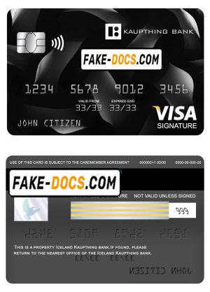 Iceland Kaupthing bank visa signature card, fully editable template in PSD format Iceland Kaupthing bank visa signature card, fully editable template in PSD format