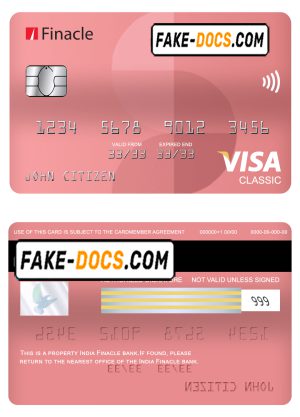 India Finacle bank visa classic card, fully editable template in PSD format India Finacle bank visa classic card, fully editable template in PSD format