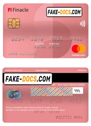 India Finacle bank mastercard, fully editable template in PSD format India Finacle bank mastercard, fully editable template in PSD format