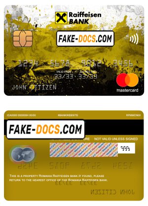 Romania Raiffeisen bank mastercard, fully editable template in PSD format Romania Raiffeisen bank mastercard, fully editable template in PSD format