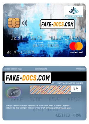 USA Springside Mortgage bank mastercard fully editable template in PSD format