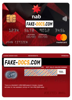 USA NAB bank mastercard fully editable template in PSD format