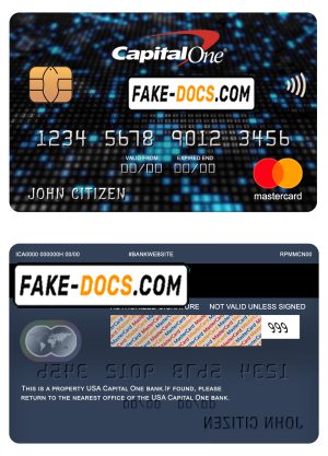 USA Capital One bank mastercard fully editable template in PSD format